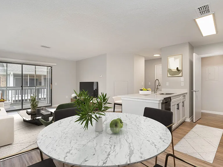 Dining Room, Kitchen and Living Room