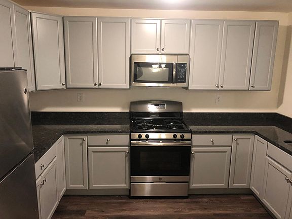 Stainless steel GE appliances and granite countertops