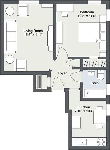 Floor plan 1 Bedroom Apartment