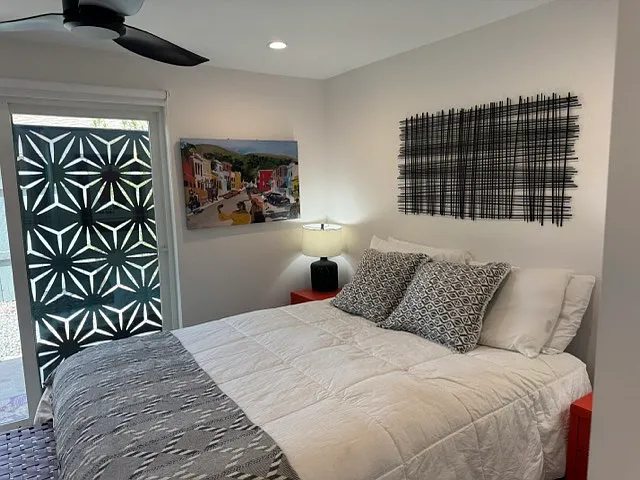 Bedroom 2 bed looking to rear of apartment.