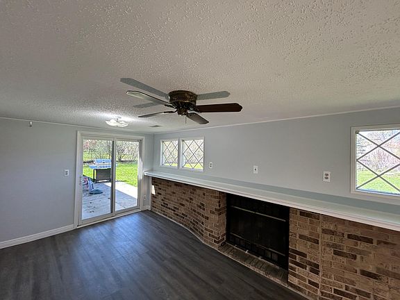 family room with fireplace