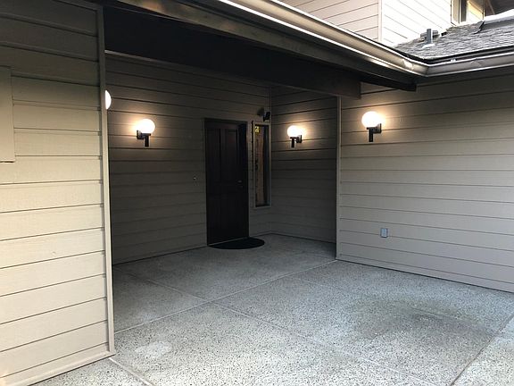 Front door with large private patio