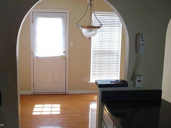 view to formal dining room from the kitchen.