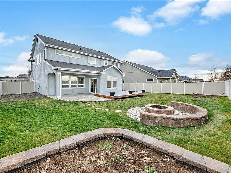 Backyard and firepit