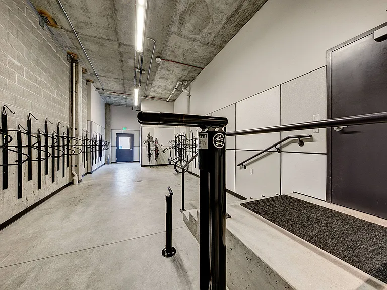 Indoor bike storage with alley access