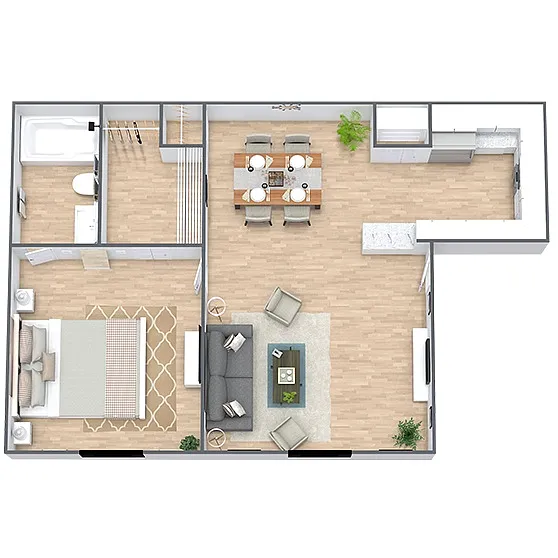 Floor plan Pineview Haven (1 Bed,1 Bath)