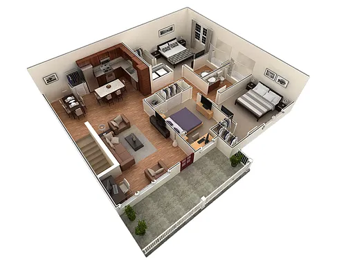 Floor plan 3 BR Grand Overlook Garage