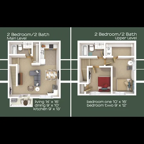 Floor plan 2 Bed 2 Bath
