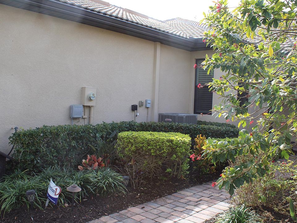 Brick walkway to entry