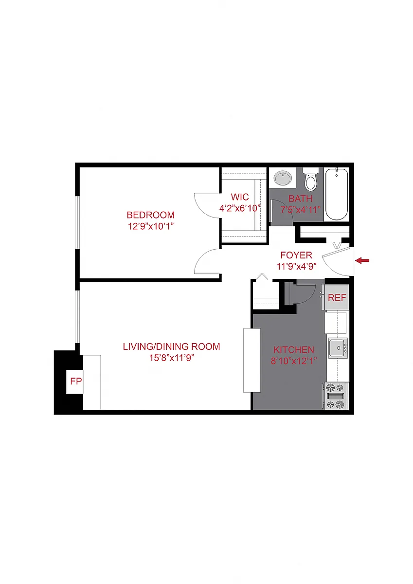 Floor plan Plan B - Two Bedroom