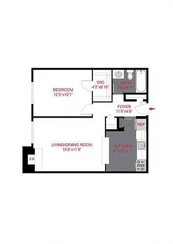 Floor plan Plan B - Two Bedroom