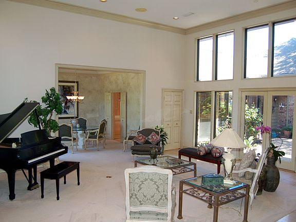 Spacious living room with soaring ceilings