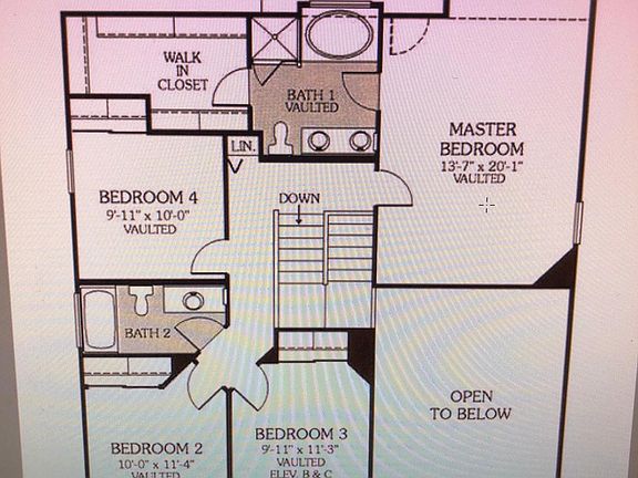 Upper level floor plan master suite is completed remodeled!