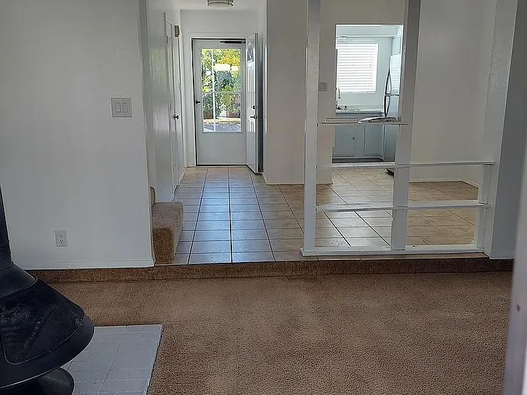 Front door, dining room, living room