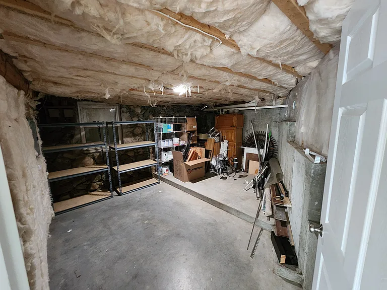 Unfinished basement storage
