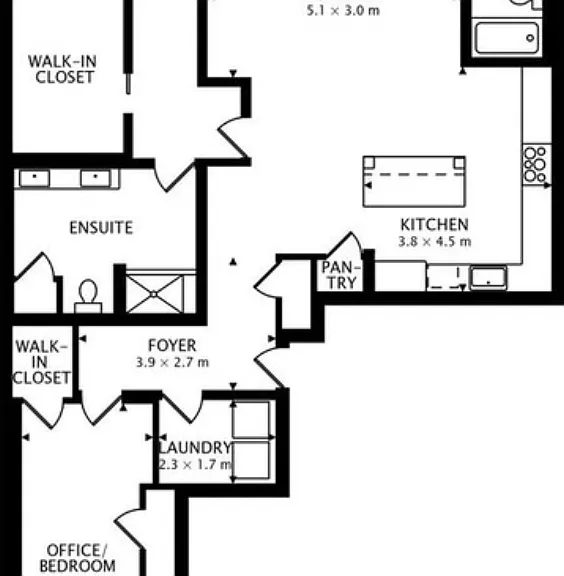 floor plan (note rooms are in meters not feet)