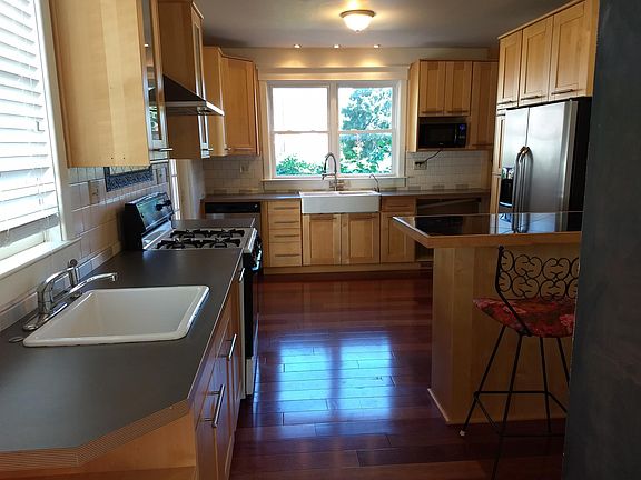 Viewing kitchen from dining room