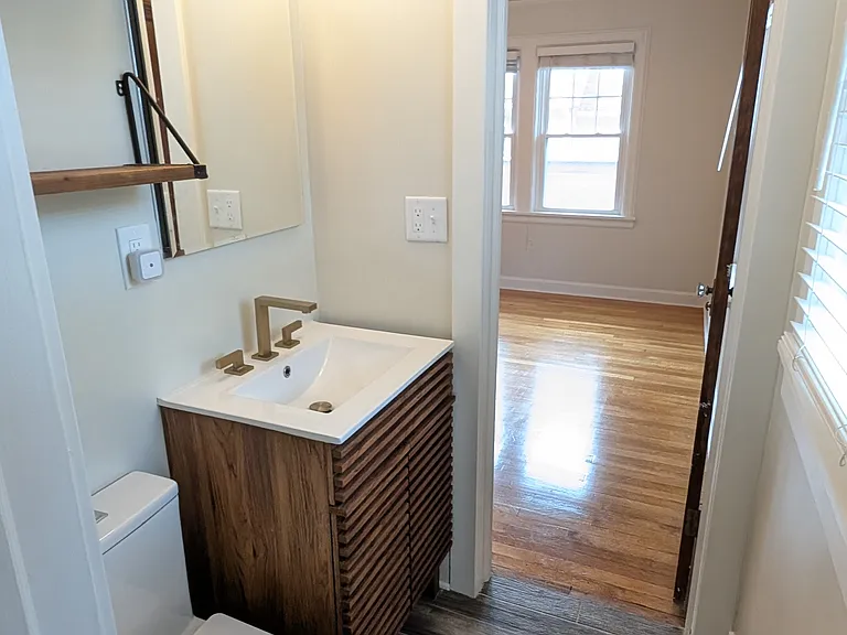 first floor renovated 1/2 bath
