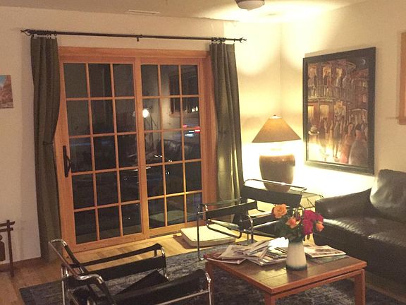 Living room has French doors to patio