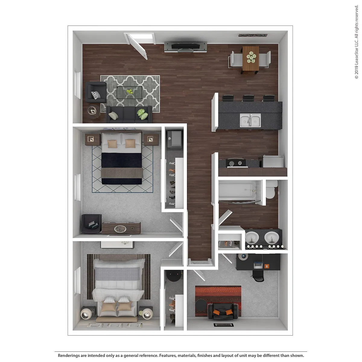 Floor plan 2/1 750sf