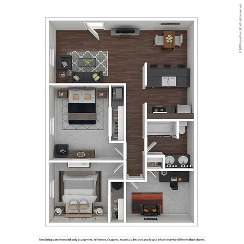 Floor plan 2/1 750sf