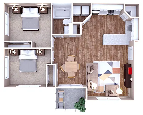Floor plan Iris1 2x1