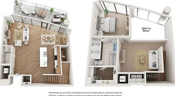 1 BR x 1 BA Garden Loft - A Floorplan 1 BR x 1 BA Garden Loft - A Floorplan