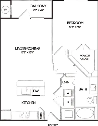 A4 1 Bedroom Floor Plan A4 1 Bedroom Floor Plan