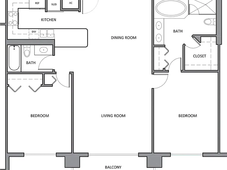2 BR / 2 BA - 1,185 sq. ft. 2 BR / 2 BA - 1,185 sq. ft.