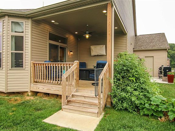 Covered Deck with Ceiling Fan . . .