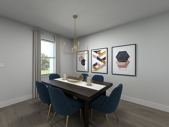 The open-concept floorplan allows for an easy flow between the kitchen and dining areas.
