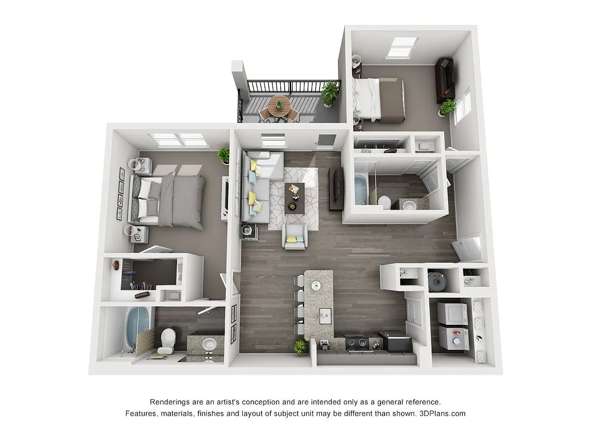 Floor plan B-1- 2X2