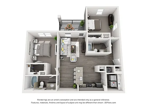 Floor plan B-1- 2X2