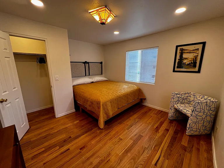 Bedroom One with brand new high-end California King bed