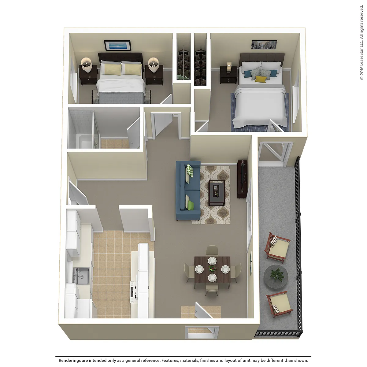 Floor plan 2 Bed 1 Bath