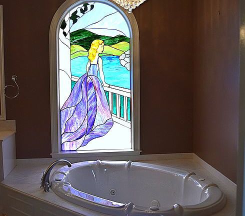 Jetted Tub, Stained Glass