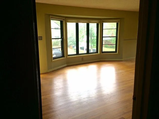 Living room with bay window