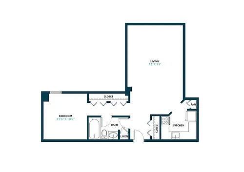 Floor plan Convertible One Bedroom