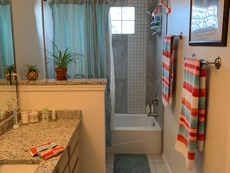 Hall bath for two bedrooms