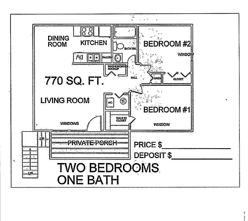 Floor plan 2BD 1BA UP