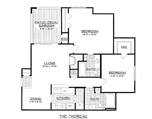 Floor plan The Thoreau w/ Sunroom
