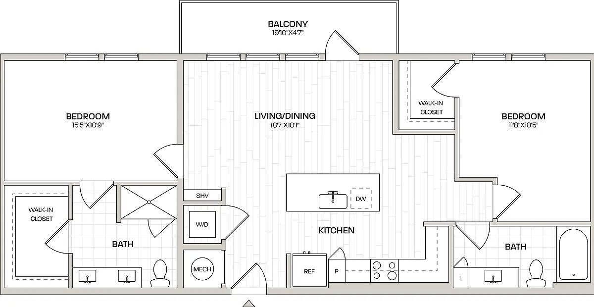 Floor plan 2 Bed/2 Bath-B3