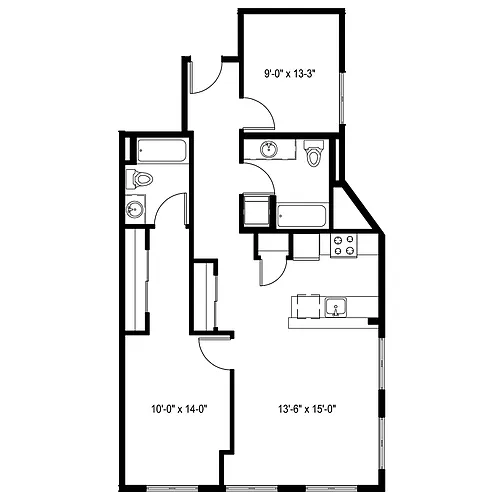 Floor plan 2 Bedroom J