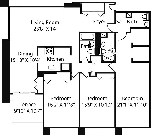 Floor plan Longfellow- Three Luxury