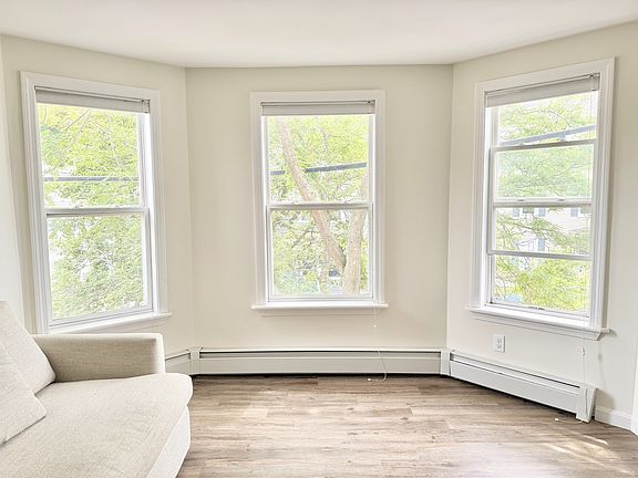 South-facing living room windows