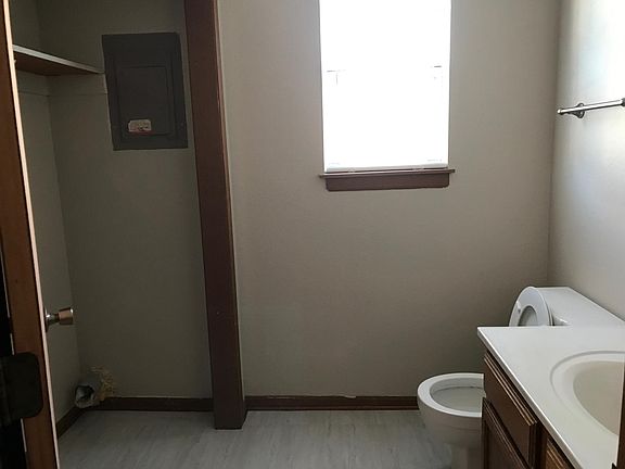 1/2 bath with laundry hook ups on main level