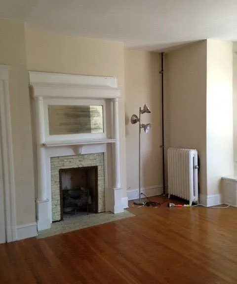 Living Room with decorative fireplace
