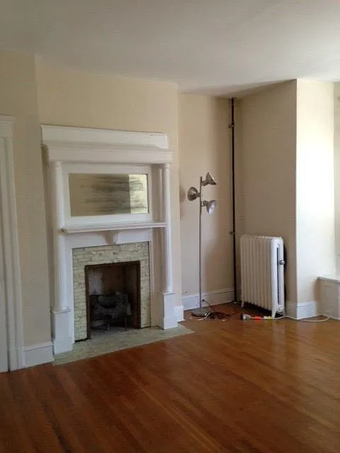 Living Room with decorative fireplace