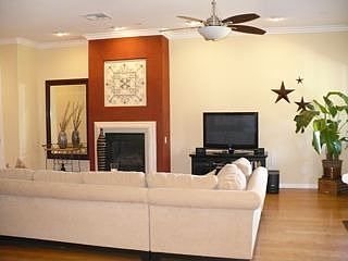 Cozy family room with fireplace