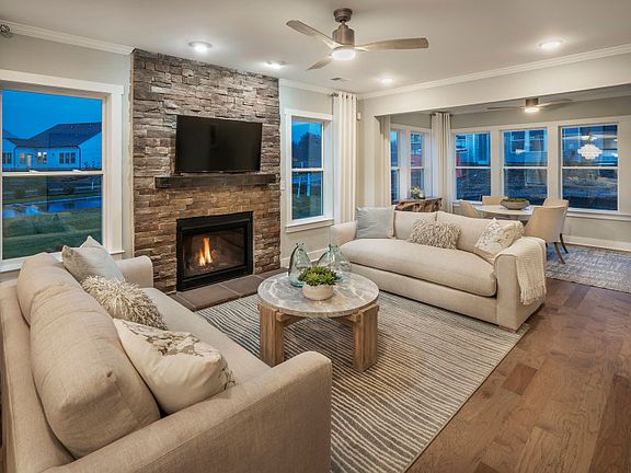 Gathering room with optional fireplace- Model Representation